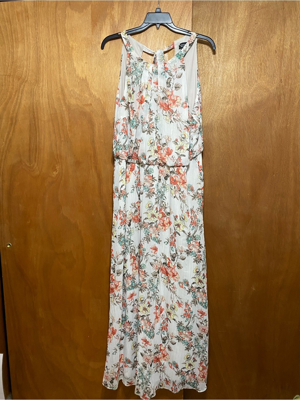 R&M Richards White Floral Maxi Dress